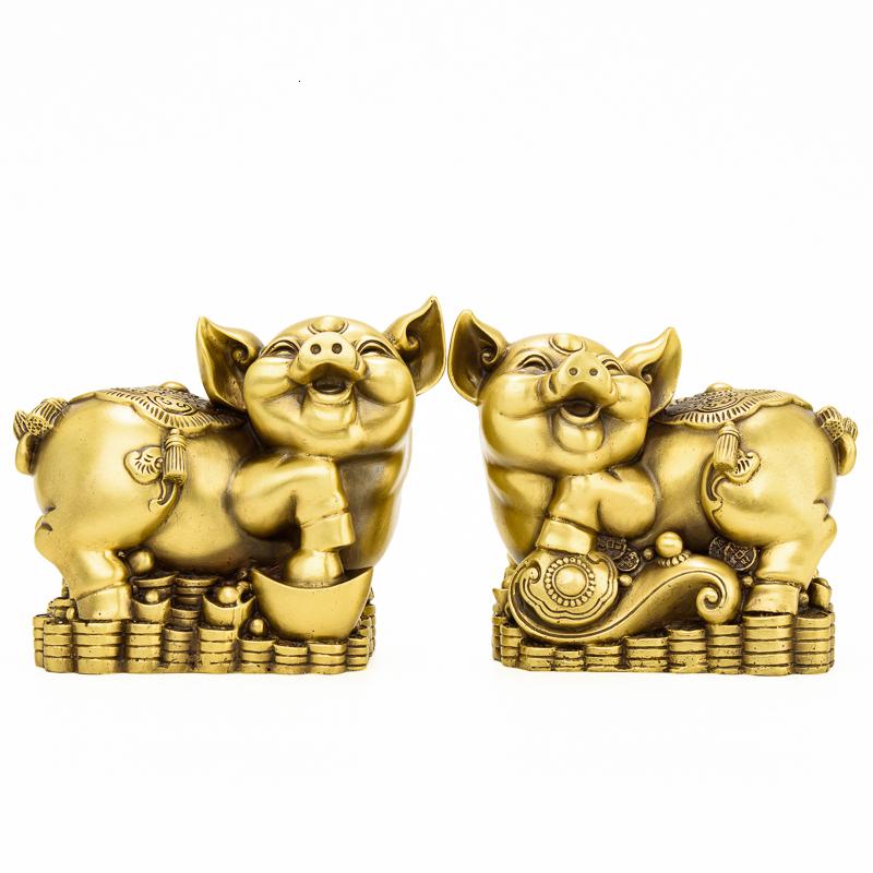 家柏饰(CORATED)猪摆件 铜生肖猪金猪开业礼品家居客厅电视柜工艺品高清大图