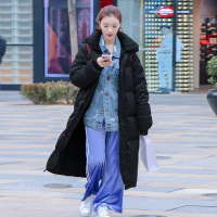 佐露絲韩版90白鸭绒羽绒服男女2021冬季新款超长款长过膝到脚踝东大门情侣外套