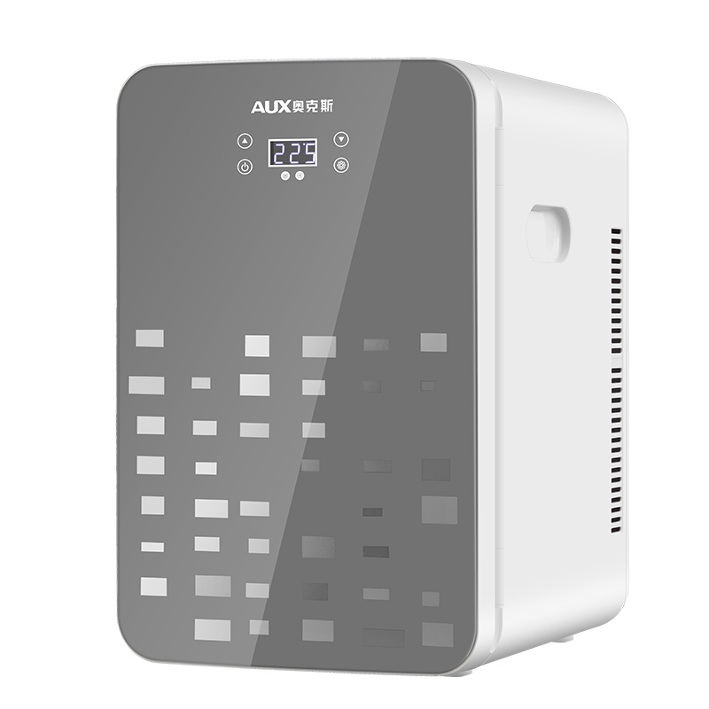 AUX奥克斯迷你车载小冰箱租房车家两用化妆品宿舍小型冷藏桌面冰箱_8L白色车家两用单核数显