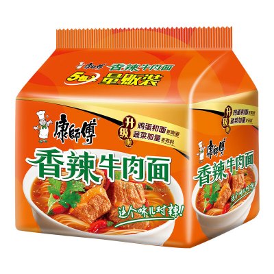 康师傅 香辣牛肉面【经典款5包】