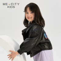 [1件3折价:130.5]米喜迪mecity童装秋新款女童米奇PU皮机车夹克外套