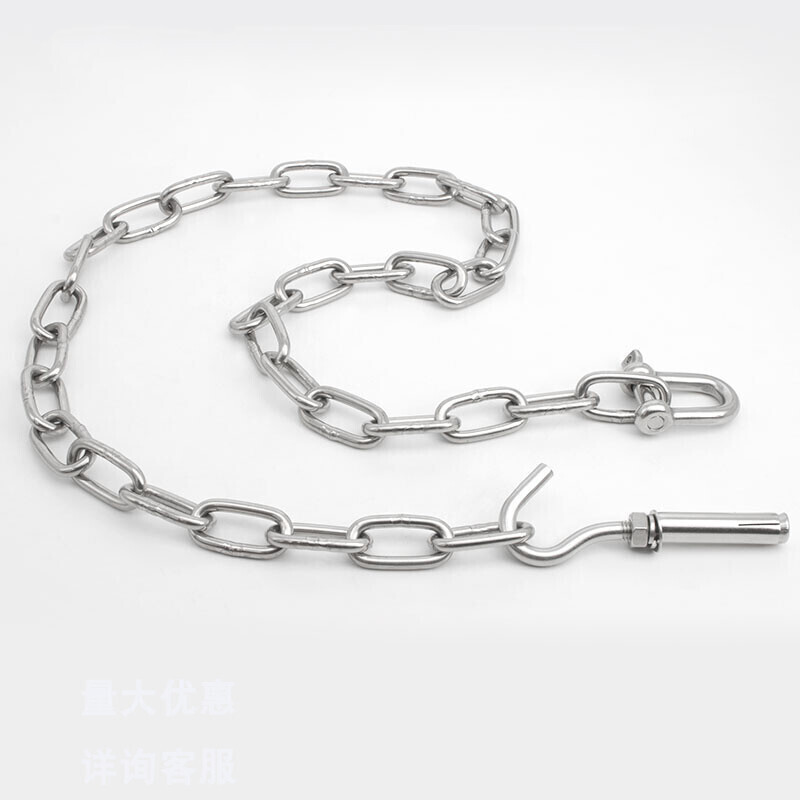 BONJEAN304不锈钢链条234568粗不锈钢链狗晾衣护栏秋千铁链子 18mm(用途:起重)高清大图