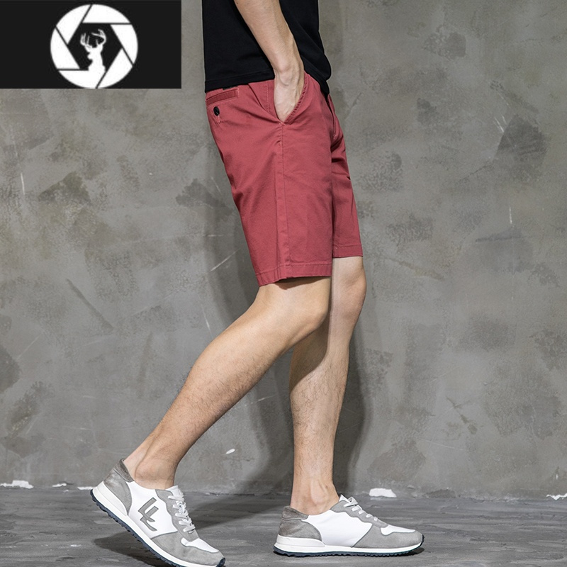hongzun夏天四分裤休闲短裤男宽松五分男潮流弹力中裤四分裤露膝裤衩
