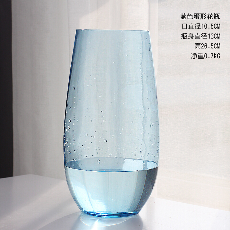 恐龙蛋花瓶欧式透明玻璃插花器客厅摆件创意ins家居植物水培容器