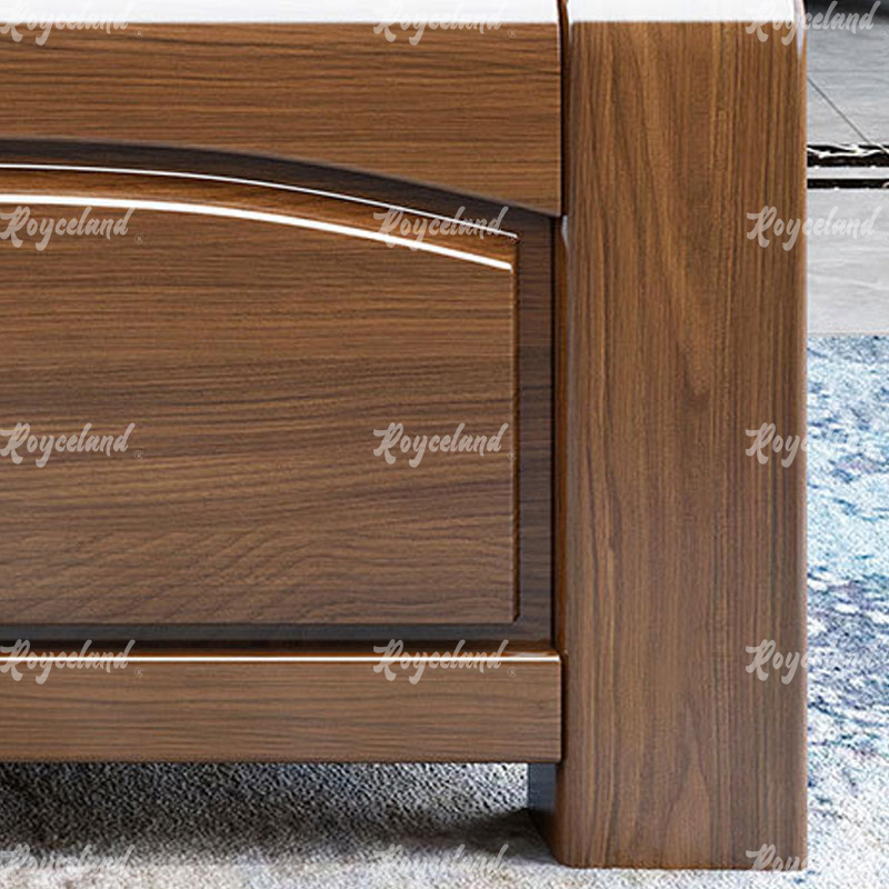 洛诗莲 (RoyceLand) 胡桃木实木床1.5米单人床含一个床头柜 1500*2250*1000