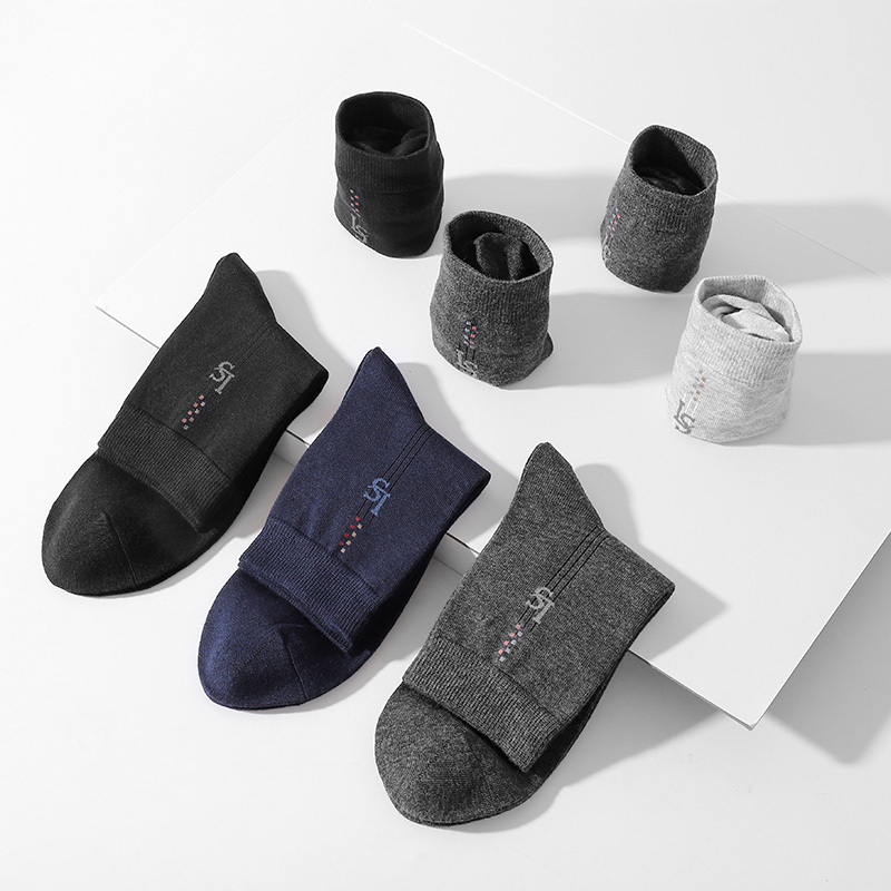 浪莎袜子男纯棉防臭吸汗春秋季长袜新疆棉男袜秋冬全棉男士中筒袜