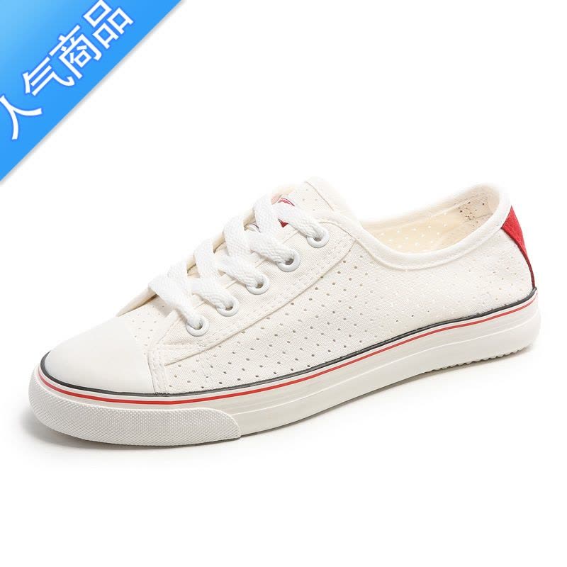 SUNTEK2023夏季新款小白鞋透气网面镂空网眼薄款帆布鞋女休闲运动鞋板鞋图片