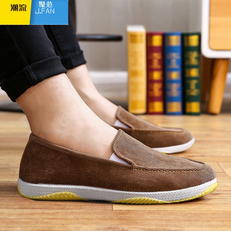 聚范老北京布鞋男鞋夏季透气软底驾车舒适休闲百搭男板鞋一脚蹬懒人鞋高清大图