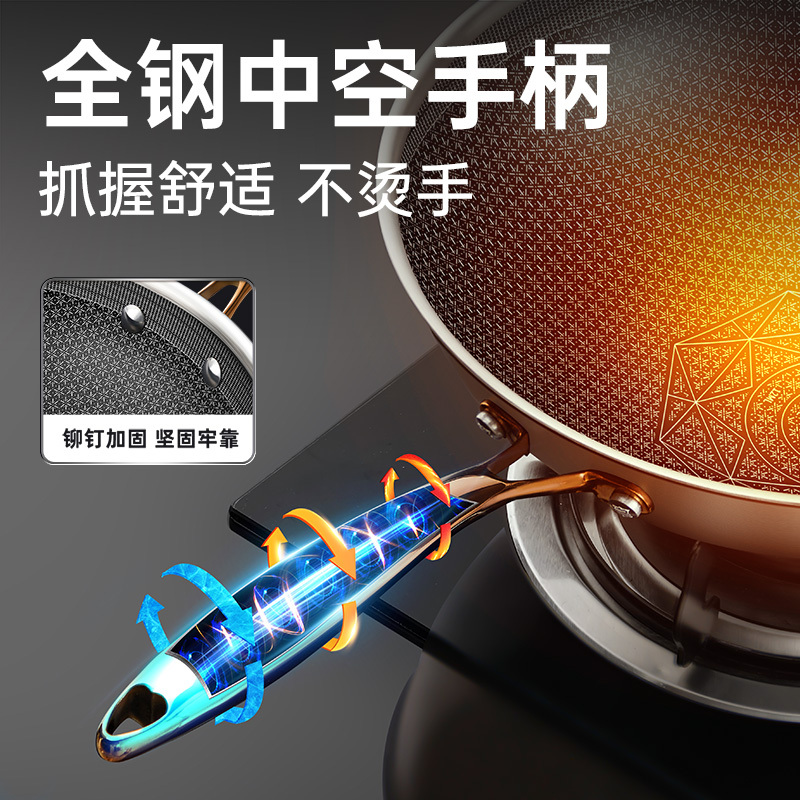 炊大皇彩金蜂窝炒锅30cm(带盖)CG30CJ高清大图