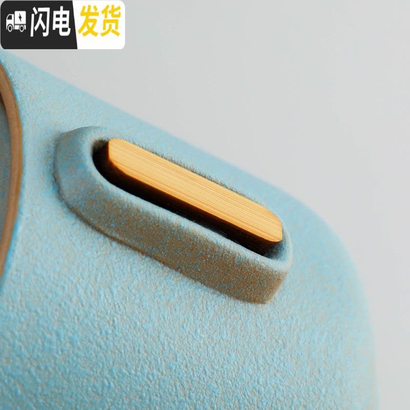 三维工匠日式粗陶手抓壶泡茶壶陶瓷家用大号防烫单茶壶功夫茶具泡茶器 手抓壶-黑渐变棕图片