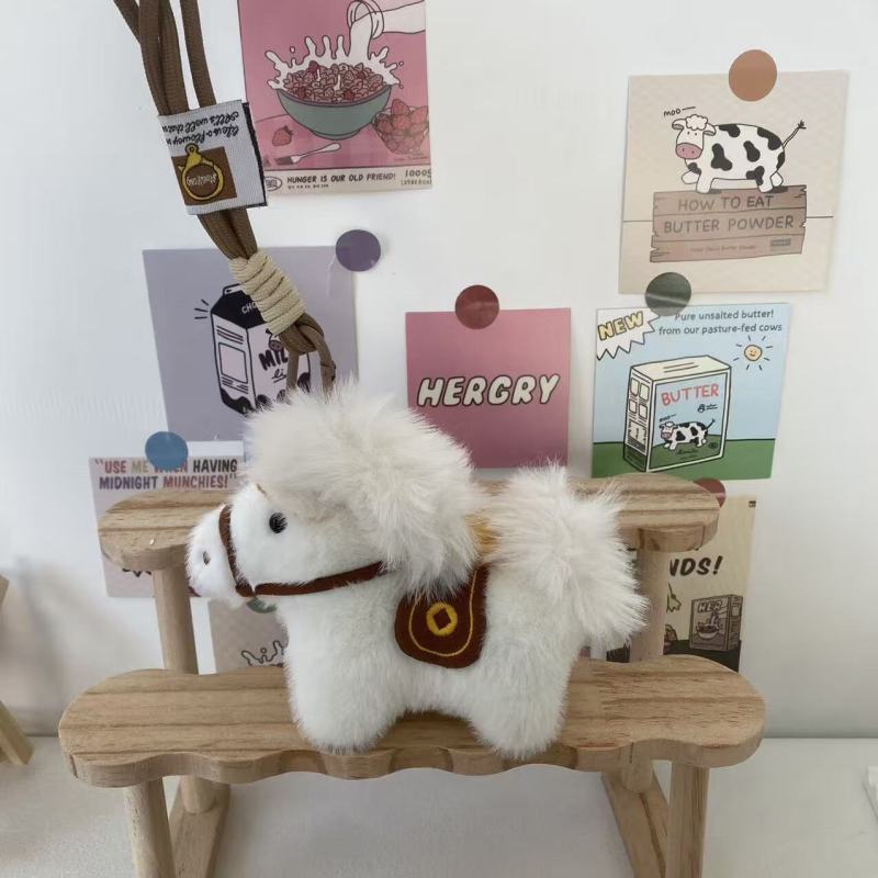 毛绒小马元宝挂件 包包挂件