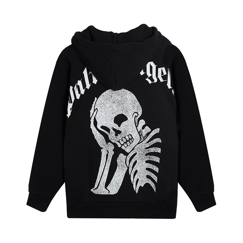 PALM ANGELS 2020新品 男士Logo徽标骷髅印花连帽卫衣
