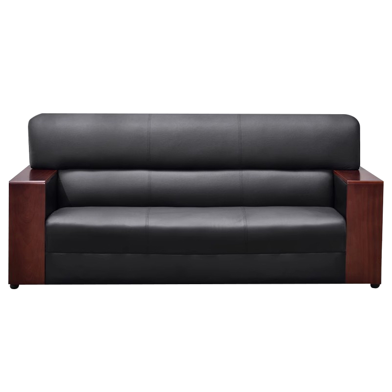 帅畅简约现代沙发办公室沙发商务接待会客西皮沙发三人位高清大图