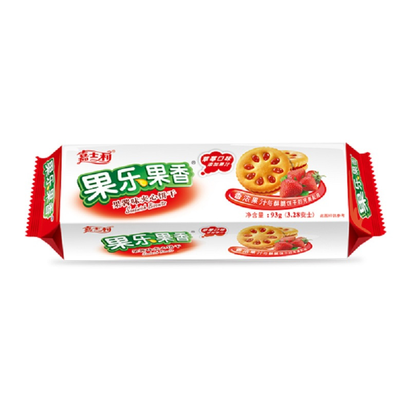 嘉士利果乐果香果酱味夹心饼干草莓味93g