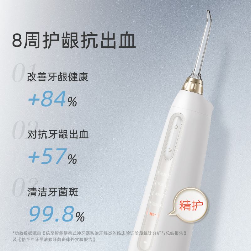 倍至小奶瓶冲牙器升级款炫瓷白p50pro便携式家用口腔清洁电动水牙线正畸清洗牙器