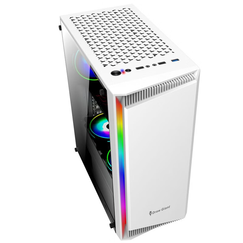 铭能 i7四核/RX550独显/16G内存/256G固态+500G机械盘 台式机 DIY组装机 台式电脑 商务家用办公组装电脑 学生电脑台式主机游戏电脑主机+27英寸全套高清大图