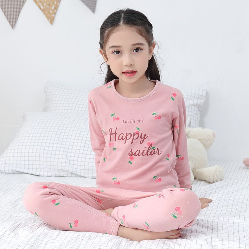 南极人儿童保暖内衣套装加绒加厚冬季大女童秋衣裤宝宝小女孩睡衣