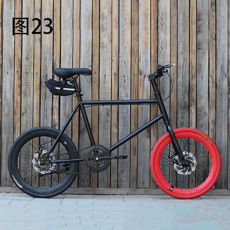 20寸死飞双碟刹自行车单车迷你彩色小型复古倒刹成人男女学生图1620寸
