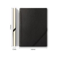 得力(deli)22215 25K 96张 可插笔绑带皮面本 商务记事本工作笔记本 文具办公用品(黑色) 5本装
