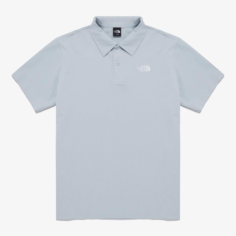 北面(The North Face)男款短袖polo衫休闲舒适百搭户外运动春夏服装 110XXL LIGHT_BLUE