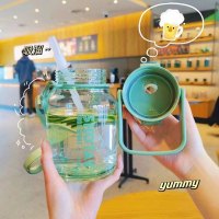 尚泰(SHOTAY)大容量水杯高颜值女生学生吸管吨桶吨太空杯大号耐高温大肚杯2L ST-6258