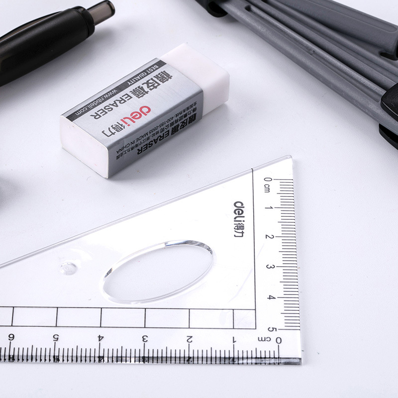 尺子圆规文具8件套装直尺三角尺量角器自动铅笔橡皮绘图套装
