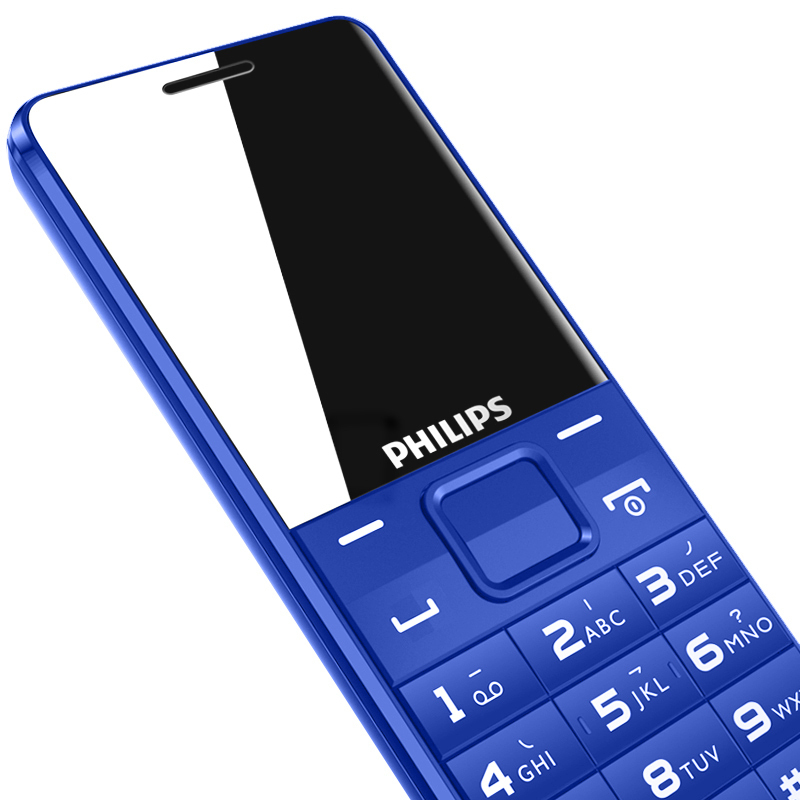 Philips/飞利浦 E107 深海蓝 直板手机 老人手机大字大声超长待机 老年机 移动联通 商务备用手机 经典直板 飞利浦e107