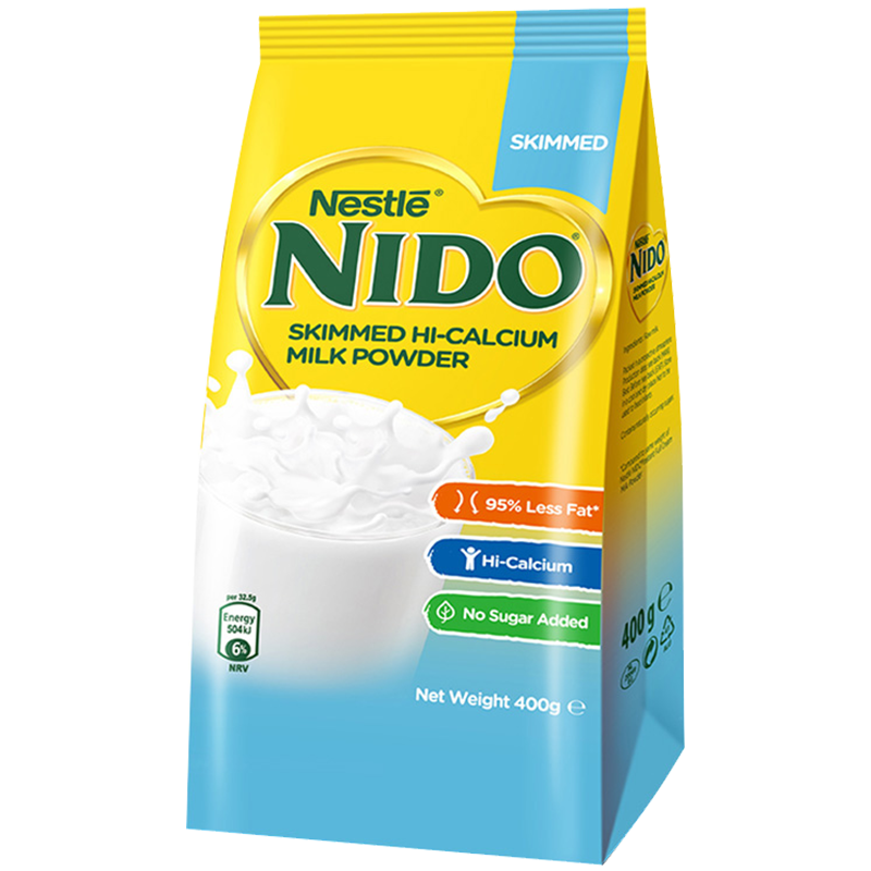 雀巢(Nestle) Nido脱脂高钙乳粉成人奶粉400g 营养早餐奶粉 健身达人必备 荷兰进口奶粉脱脂奶粉