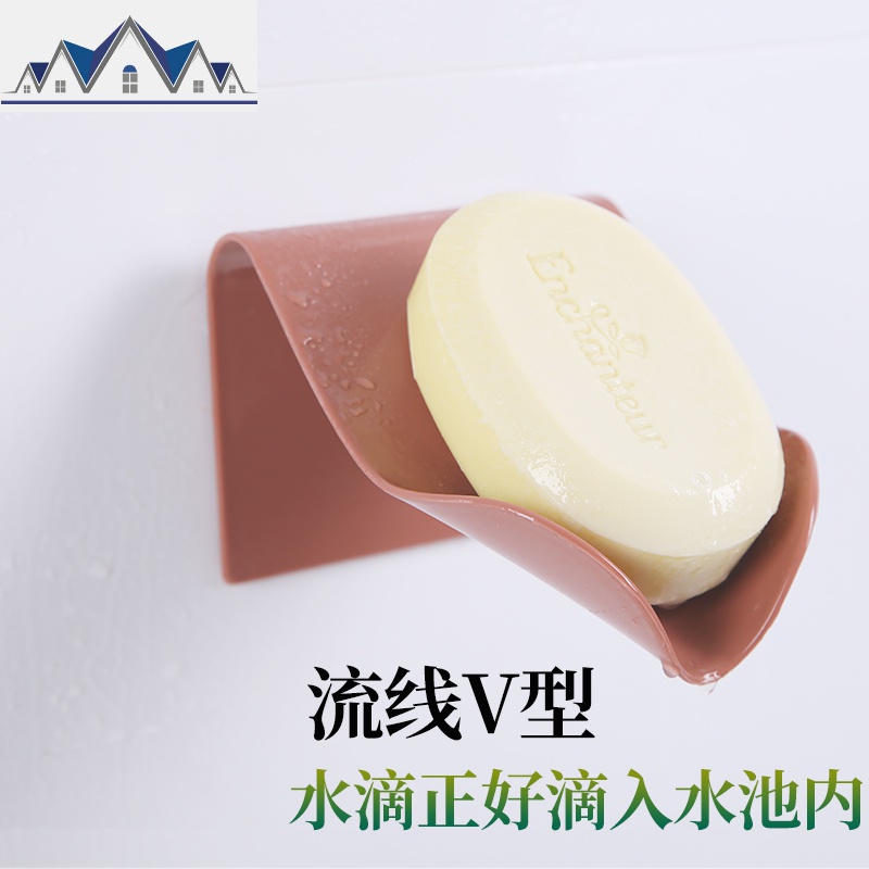 肥皂盒吸盘免打孔壁挂式肥皂架沥水卫生间家用多功能收纳盒香皂盒 三维工匠收纳层架高清大图