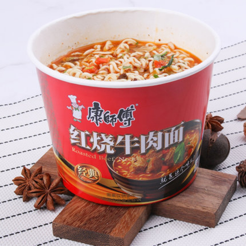 康师傅红烧牛肉面经典方便面整箱(12桶/箱)