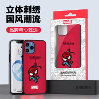 ESCASE 苹果12手机壳iPhone12mini套硅胶软边5.7英寸全包防摔刺绣工艺漫威正版创意潮牌黑红蜘蛛侠灰雷神