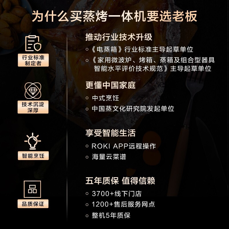 老板(Robam)[食光机]台式珐琅搪瓷内胆蒸烤炸一体机家用多功能蒸烤箱空气炸三合一蒸箱烤箱1℃精控 CT075X-蓝色