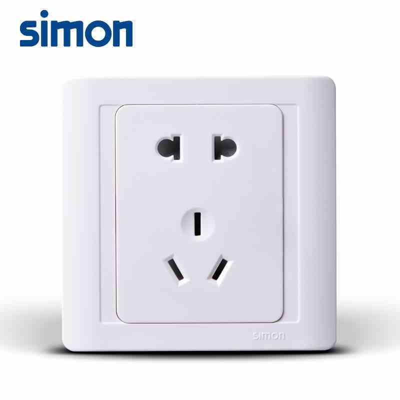 西蒙(simon)86型开关插座面板二三插五孔电源墙壁开关插座面板5孔插座N51084