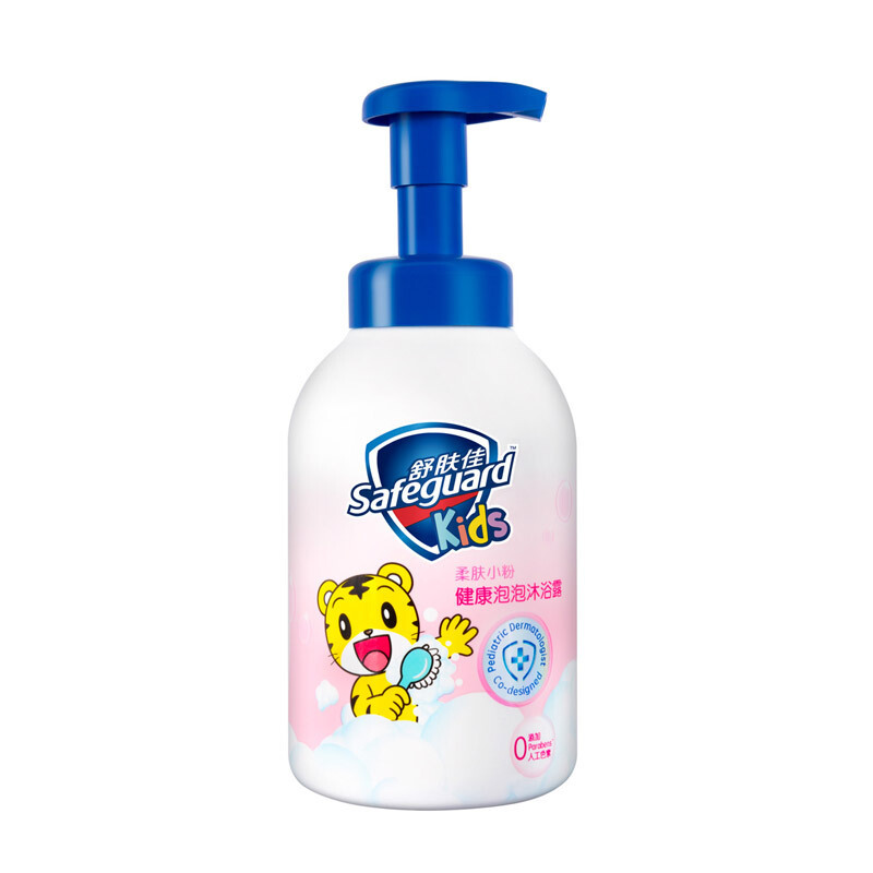 舒肤佳 儿童健康泡泡沐浴露柔肤小粉500ml