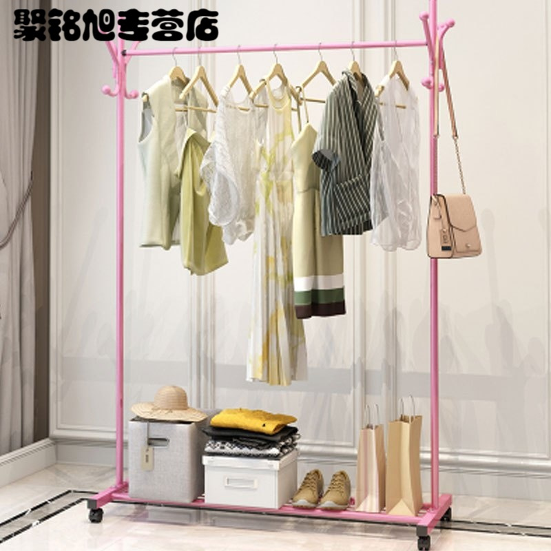 挂衣架落地式卧室衣帽架家用简易放衣服架子简约现代挂包架通用住宅家具架类家用衣帽架