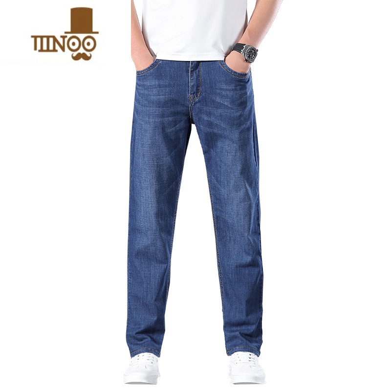 YANXU2023新款牛仔裤男长裤子男士直筒宽松潮牌休闲大码潮流薄款高清大图