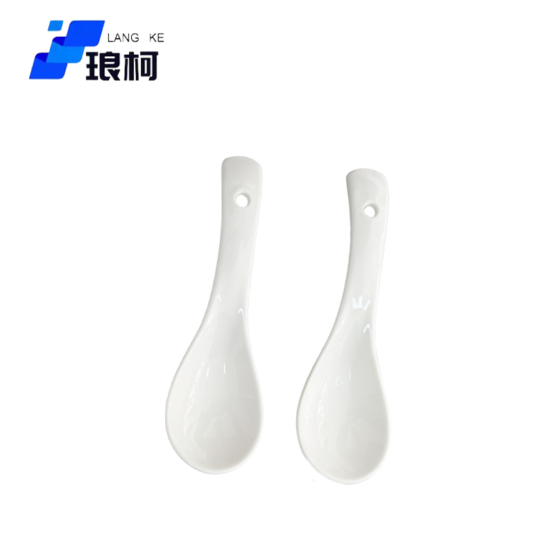 琅柯 陶瓷勺子 纯白 小汤勺 4*14cm