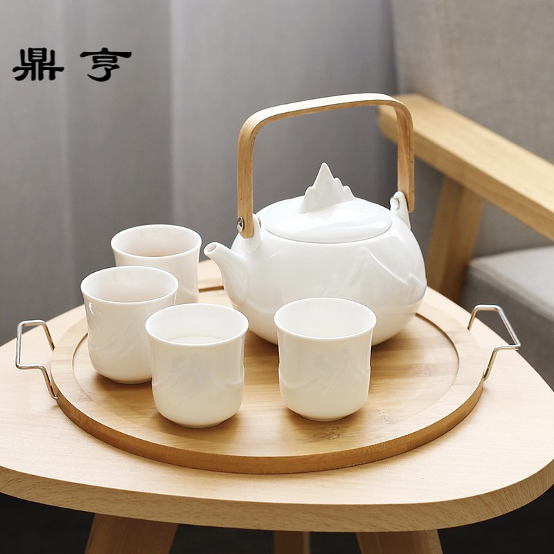 鼎亨中式泡茶茶壶套装陶瓷整套功夫茶具家用花茶茶杯杯具套装水杯