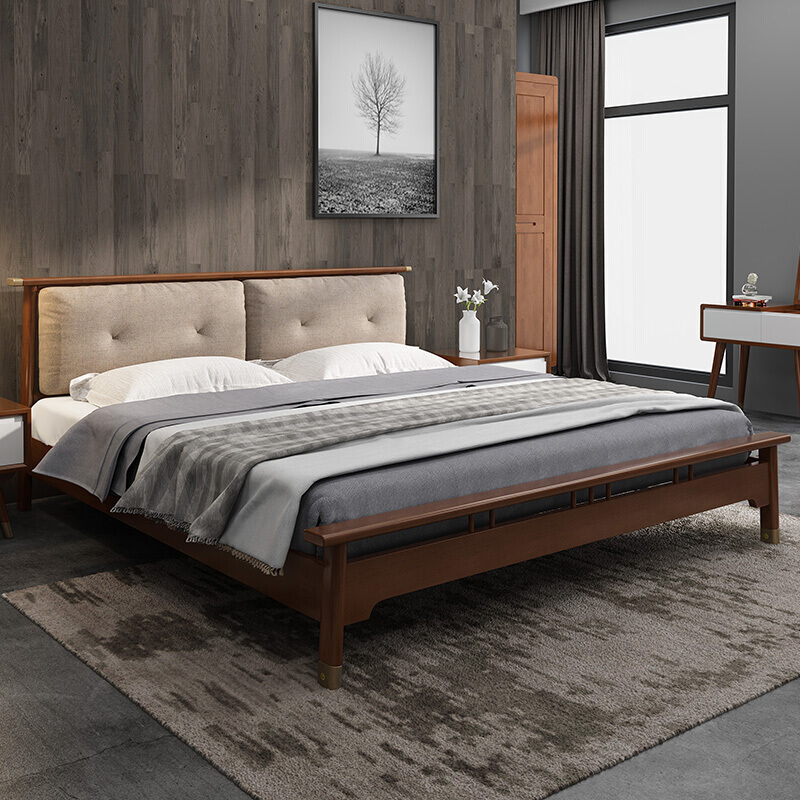 冬巢北欧实木床家用双人床小户型榻榻米轻奢卧室家具视频