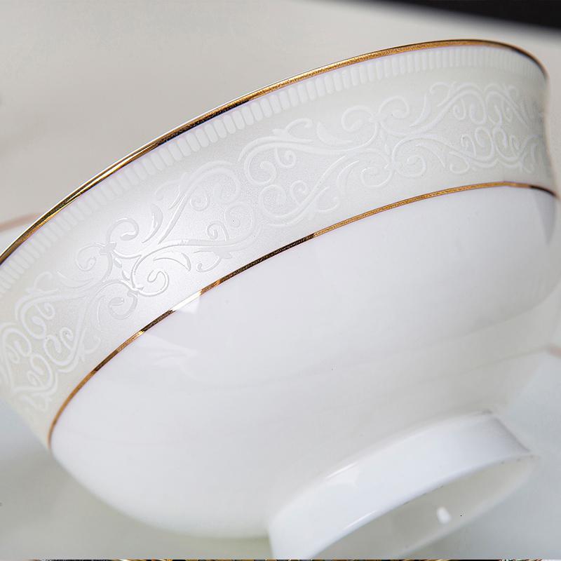 碗碟套装家用陶瓷器烘焙精灵餐具套装骨瓷碗盘欧式中式套碗筷子组合 [都市情缘]60头豪华配置宫廷煲