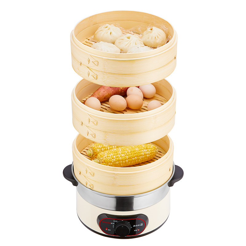 竹香电蒸锅电蒸笼不锈钢蒸锅多功能家用自动断电保温蒸汽锅多层 4层27