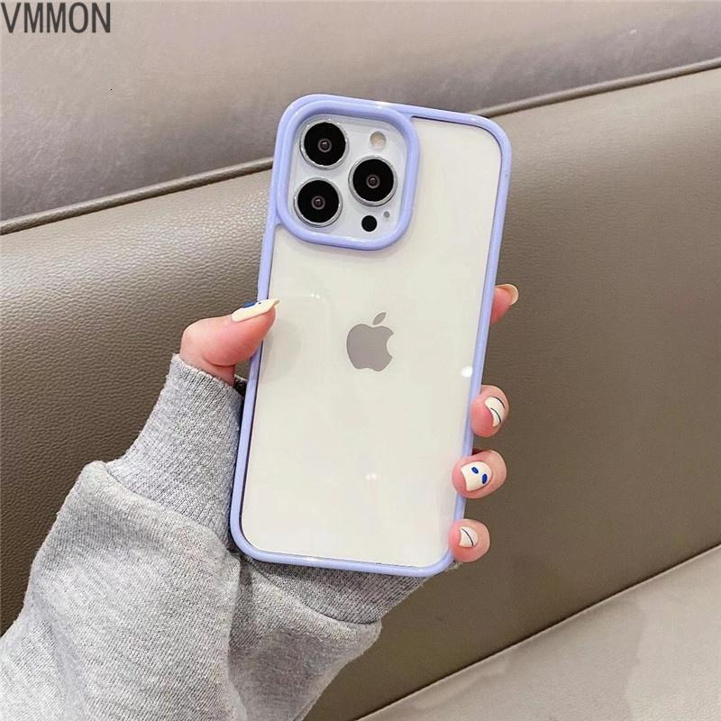 VMONN新款简约透明边框iphone13苹果12/11ProMax手机壳Xs/XR防摔7/8plus软壳保护套se全包高清大图
