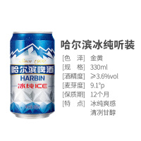 哈尔滨冰纯啤酒330ml单听装