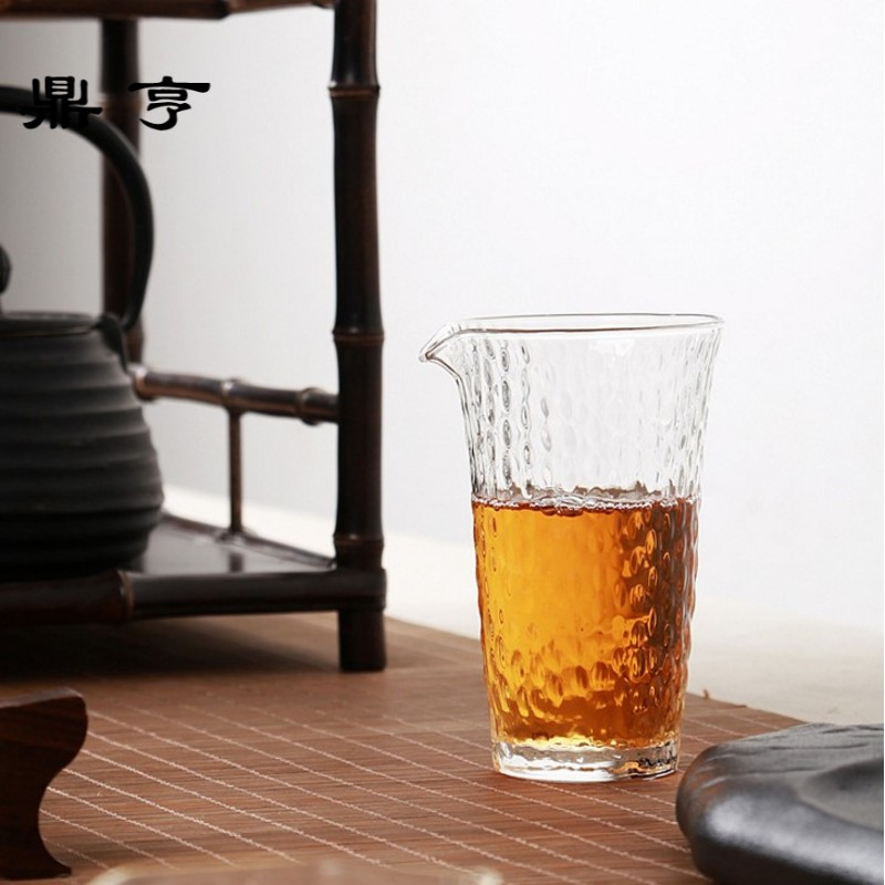 鼎亨锤目纹玻璃公道杯日式分茶器耐热加厚大号茶海功夫茶具茶杯配