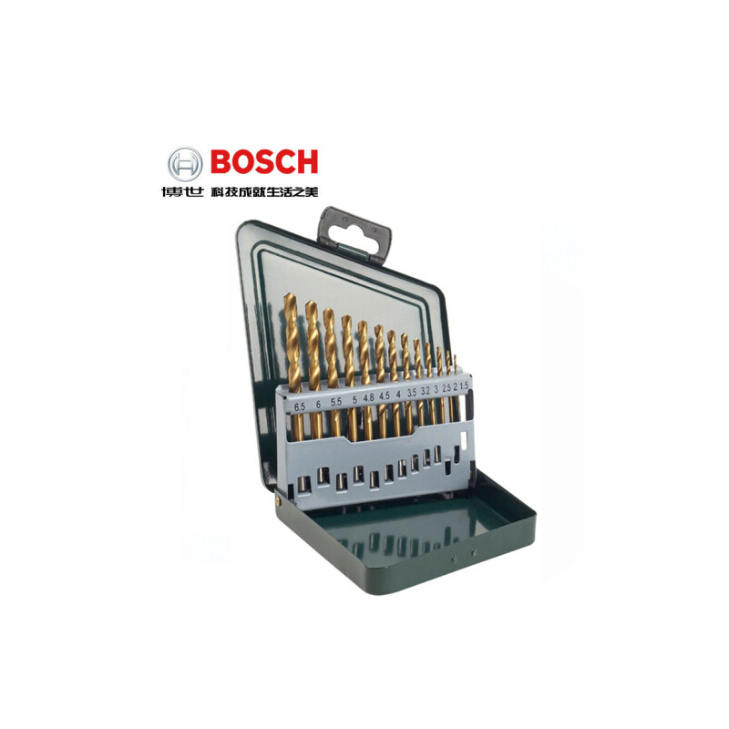 博世(Bosch) 绿色钻头套装 13支 镀钛麻花钻头套装 货期5-10天