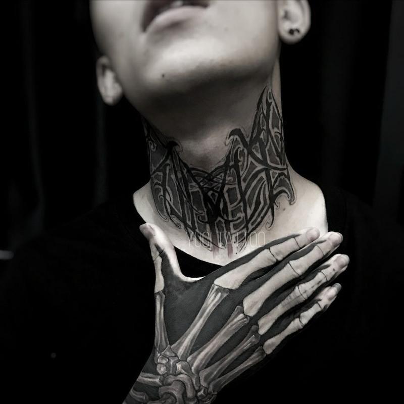 一份四张 手背手臂脖子颈部暗黑齐天大圣花体防水持久男女纹身贴