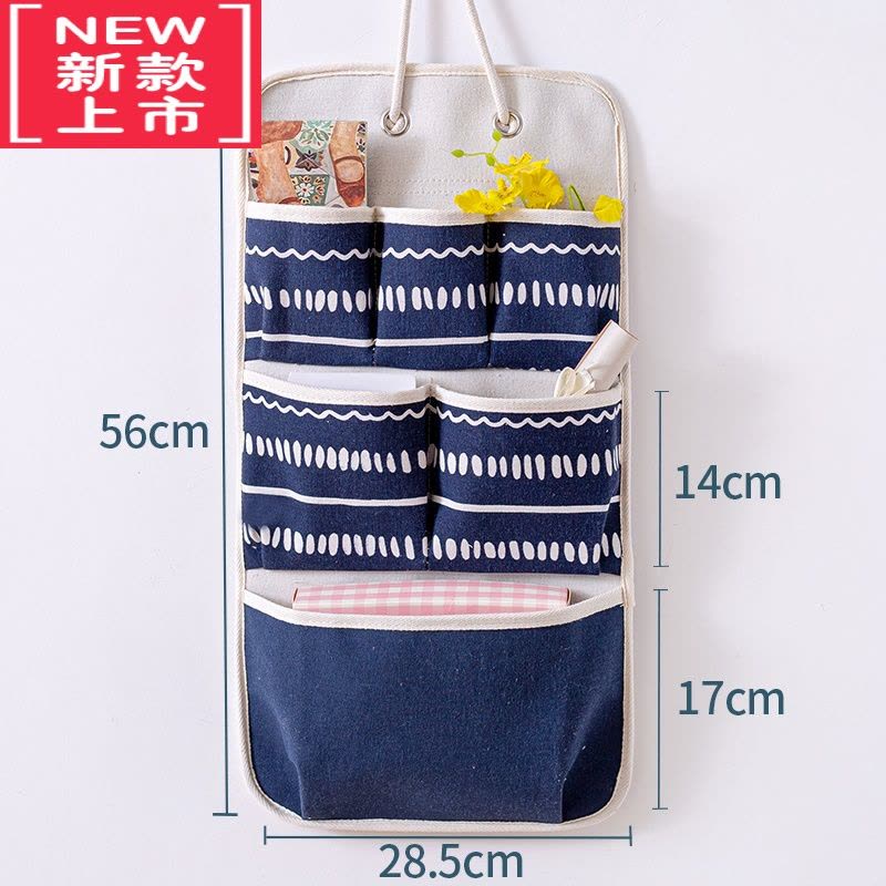 可莉允棉布艺壁挂收纳袋挂墙上悬挂式挂袋宿舍门后墙挂式器手机置物袋图片