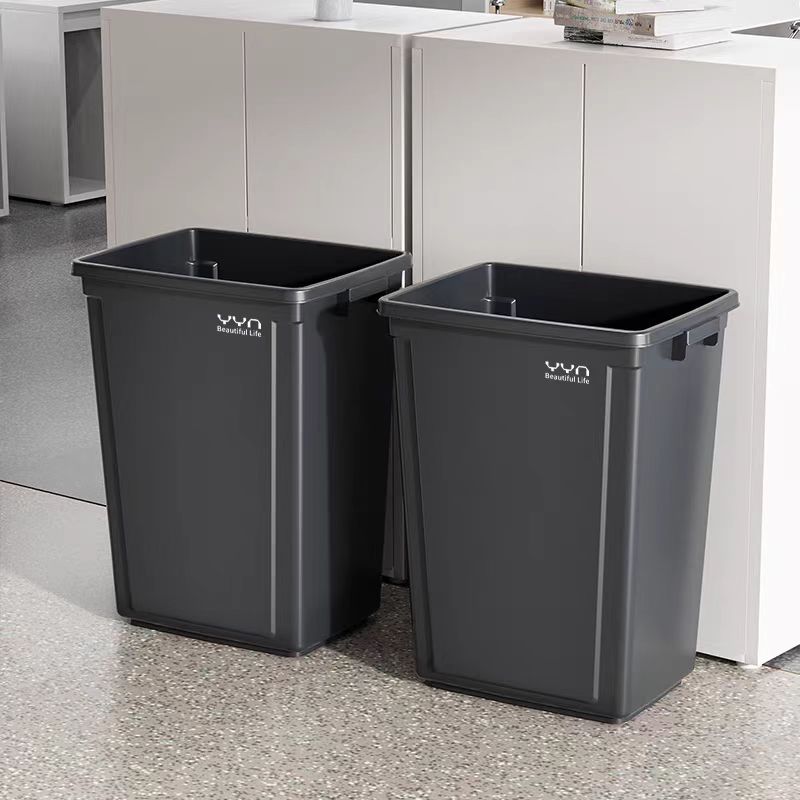 商用垃圾桶大容量家用餐饮办公室 100L灰色正方形桶高清大图