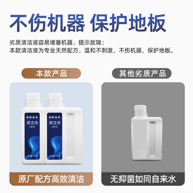 适配追觅清洁液洗地机专用清洁剂配件地板清洗剂液4瓶高清大图