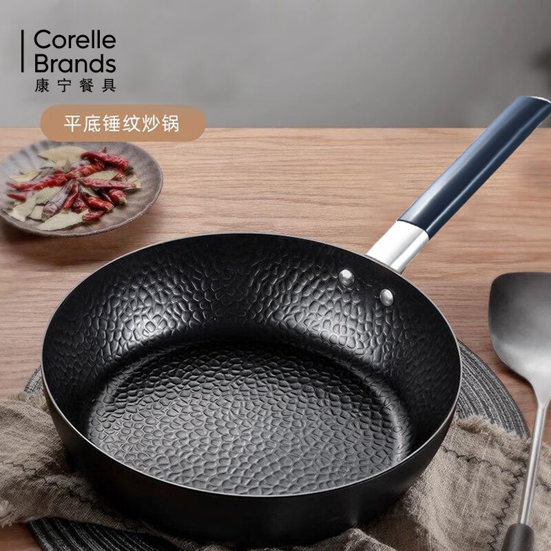 康宁零涂层锻打煎炒锅CB-JSG03高清大图
